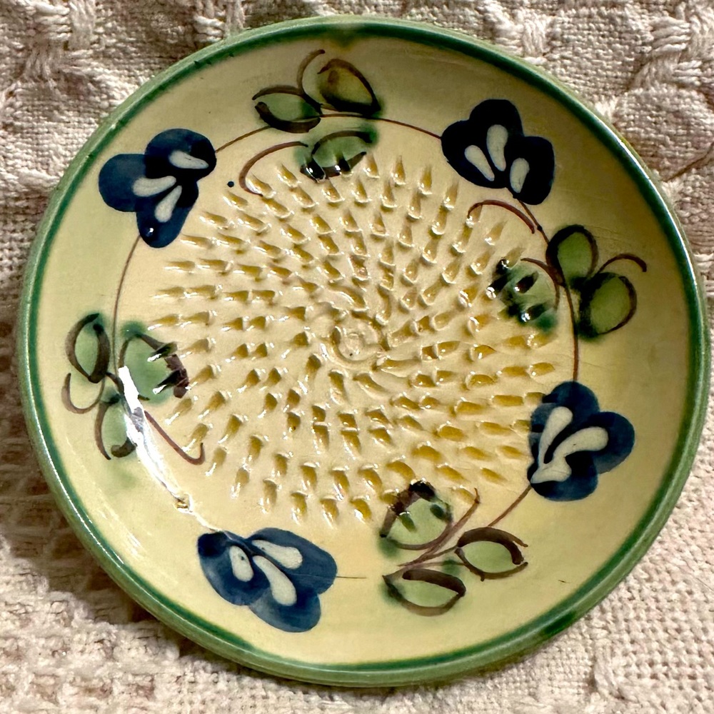 Authentic Hand Made Spanish Garlic/ Olive  Grater Zester Dish Made in Spain 1980